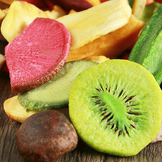Freeze Dried Vegetables Snacks, 12 Types of Mixed Fruit and Vegetable Chips, Crunchy Mixed Vegetable Snacks, 250g/8.8oz per Pack (Pack of 1) - Image 2