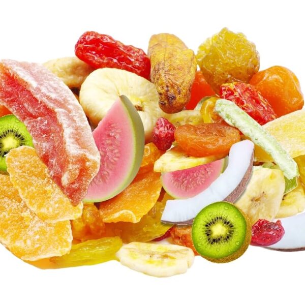 Mixed Dried Tropical Fruits, Natural Dehydrated Jackfruit, Pineapple, Guava, Mango, Coconut, Papaya, Passion Fruit, Kiwi