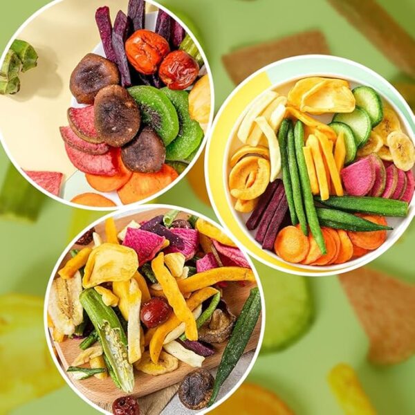 Freeze Dried Vegetables，Carrot Chips，Jackfruit Chips，Okra Chips Wait 12 Types Veggie Chips，Mixed Veggies， Holiday Gifts, Dehydrated Food，100g/ 3.5 Oz