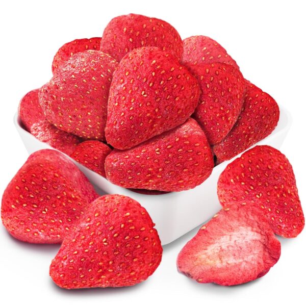 16 Oz Freeze-Dried Whole Strawberries - Dehydrated Fruit - Frozen No Sugar Added, No Additives - Premium Natural Single-Ingredient Strawberry - Perfect for Oatmeal, Cereal, Smoothies, Yogurt & Baking Toppings & Snacks