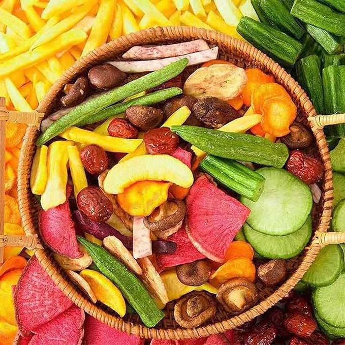 Freeze Dried Vegetables,Carrot Chips,Jackfruit Chips,Okra Chips Wait 12 Types Veggie Chips,Mixed Veggies, Holiday Gifts, Dehydrated Food,100g/ 3.5 Oz - Image 2