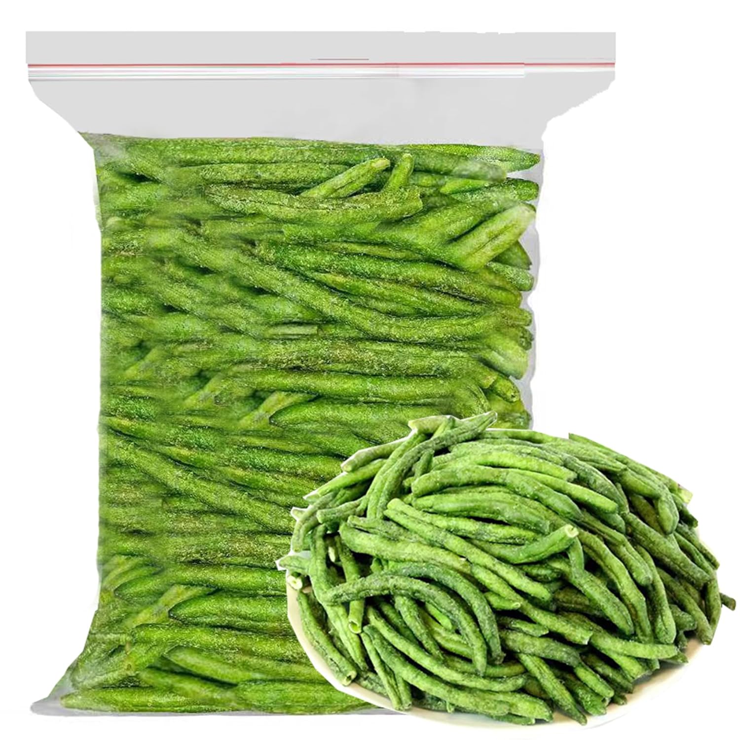 Green Bean Chips 8.46oz /240g Sea-Salted Delicious and Fresh Bulk Chips Crispy Dried Fruits and Vegetables - Image 2
